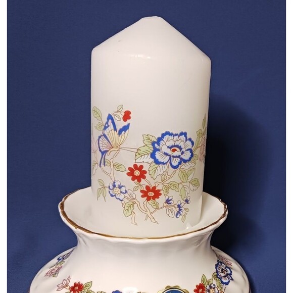 Royal Tara Harmony Irish Fine Bone China Candle Holder & Pillar Candle Ireland - Picture 2 of 6